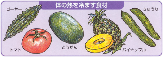 体の熱を冷ます食材